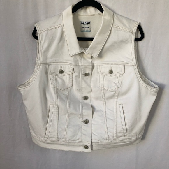 Old Navy Tops - NWOT Old Navy White Denim Vest